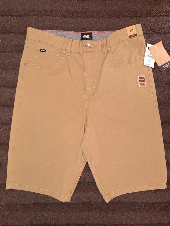Vans Other - VANS brown Chino Shorts Men's Regular Fit Cotton Blend Flat Front Pockets Logo